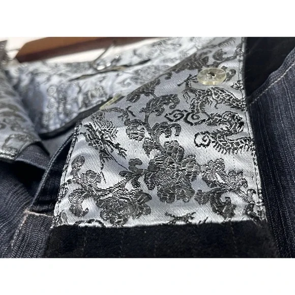 WXRLD Y2K Bareback Jeans 5/6 Flare Dark Wash Textured Waistband Indie Sleaze - Picture 4 of 15